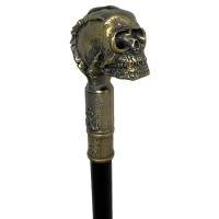 Wandelstok Steampunk Skull Goud