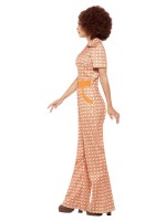 70's Authentiek Oranje Jumpsuit Dame Kostuum