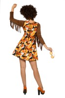 Hippie Dame Jurk Patty Franjes Bruin-Oranje