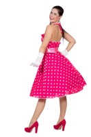 50's Rock 'n Roll Damesjurk Polka Dot Roze-Wit