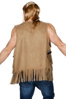 Indiaan/Hippie Vest Heer Fringes Pluimen Bruin