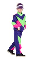 80's Trainingspak Kind Paars-Groen-Roze