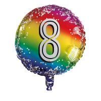 Folieballon Regenboog "8" (36x36cm)