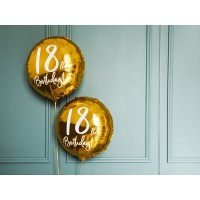 Folieballon '18th Birthday' Goud (36x36cm)