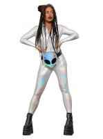 Fever Miss Whiplash Mirror Holographic Catsuit