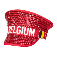 Burning Man Pet België "Belgium" Rood met Steentjes