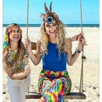 Verkleedset Hippie Bohemian (haarband en peace bril)