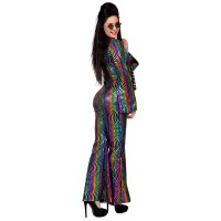 Disco Jumpsuit Dame Regenboog