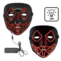 Masker Stitch Face/Killer Smile met Rood LED-licht