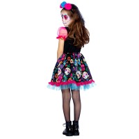 Day of the Dead Jurk Meisje Fuchsia