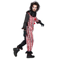 Halloween Clown Jumpsuit Heer Rood-Zwart