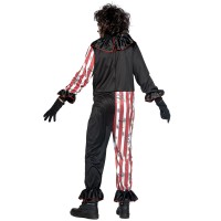 Halloween Clown Jumpsuit Heer Rood-Zwart