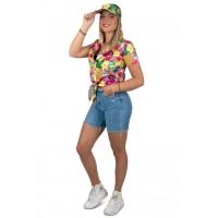 Hawaii Knoopbloes Dame Roze met Zonneklep