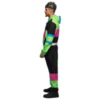 80's Retro Skipak Heer Zwart-Groen-Roze