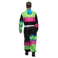 80's Retro Skipak Heer Zwart-Groen-Roze