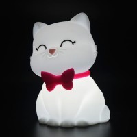 Dhink Veilleuse Chat Tosh, avec Minuterie, Variateur de lumière et fonction "Tap"