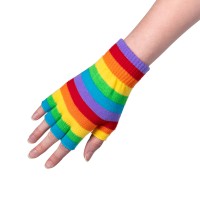 Handschoenen Vingerloos Gebreid Regenboog