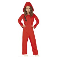 Jumpsuit Gangster/Bankovervaller Basic Rood kind